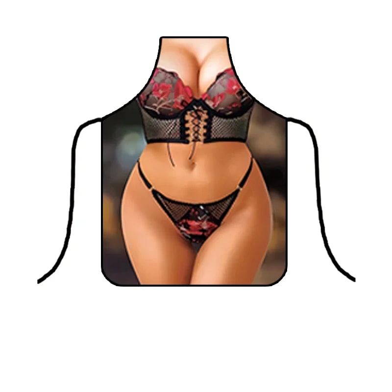 Printed BBQ Apron, Non-Woven Cotton & Linen, Multiple Sizes and Designs - 55x68cm22x27in / 2603303314