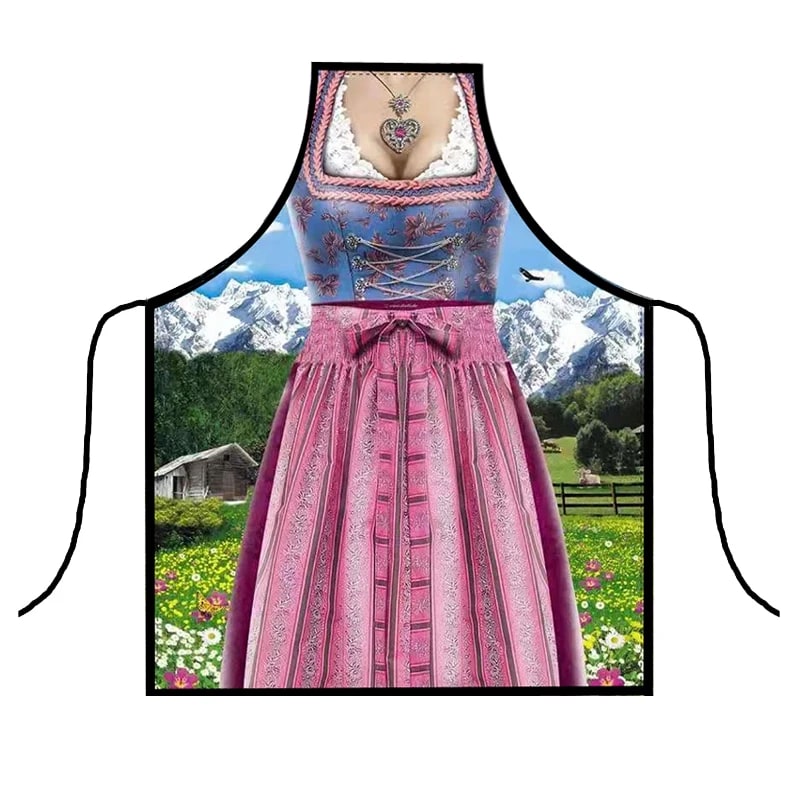 Printed BBQ Apron, Non-Woven Cotton & Linen, Multiple Sizes and Designs - 66x81cm26x32in / 2603303309
