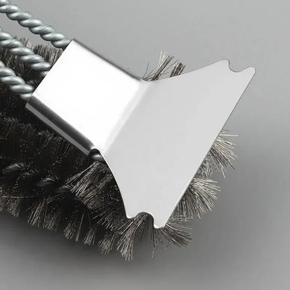 18-Inch Stainless Steel 3-in-1 BBQ Grill Brush with Scraper