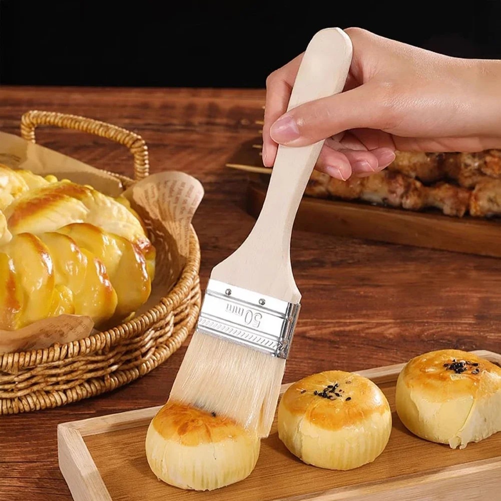 BBQ Basting Brush or Sauce Mop, Wooden Handle, Multiple Sizes