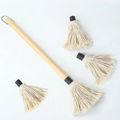 BBQ Basting Brush or Sauce Mop, Wooden Handle, Multiple Sizes