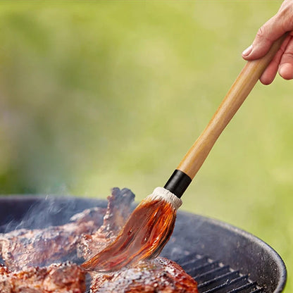 BBQ Basting Brush or Sauce Mop, Wooden Handle, Multiple Sizes