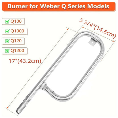 Grill Burner Tube 304 Stainless Steel for Weber Q100 to Q2200 Models - Weber60040
