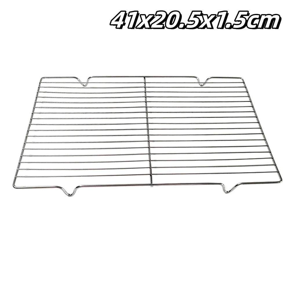 Stainless Steel BBQ Grill Mesh Net, Barbecue Cooking Grate, Multiple Sizes - 41x20.5x1.5cm