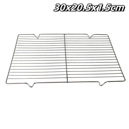 Stainless Steel BBQ Grill Mesh Net, Barbecue Cooking Grate, Multiple Sizes - 30x20.5x1.5cm