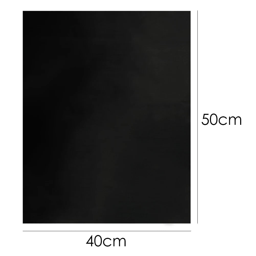 Reusable Non-Stick BBQ Grill Mat, Black Plastic, 40 x 50cm, 0.2mm