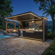Outdoor Kitchen Station with Aluminium Frame, Stainless Steel Roller Door and Hydraulic Flip Top