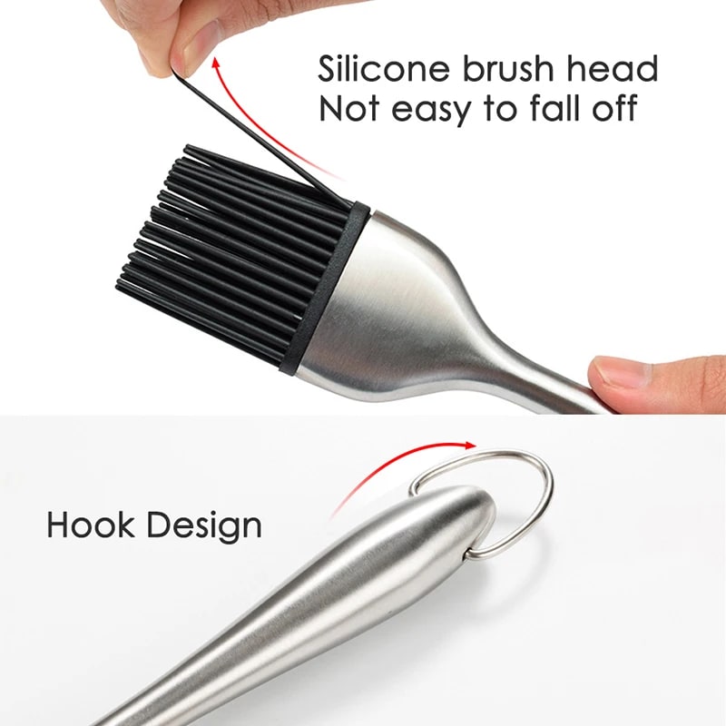Silicone Basting Brush with Stainless Steel Handle, 20cm or 30cm