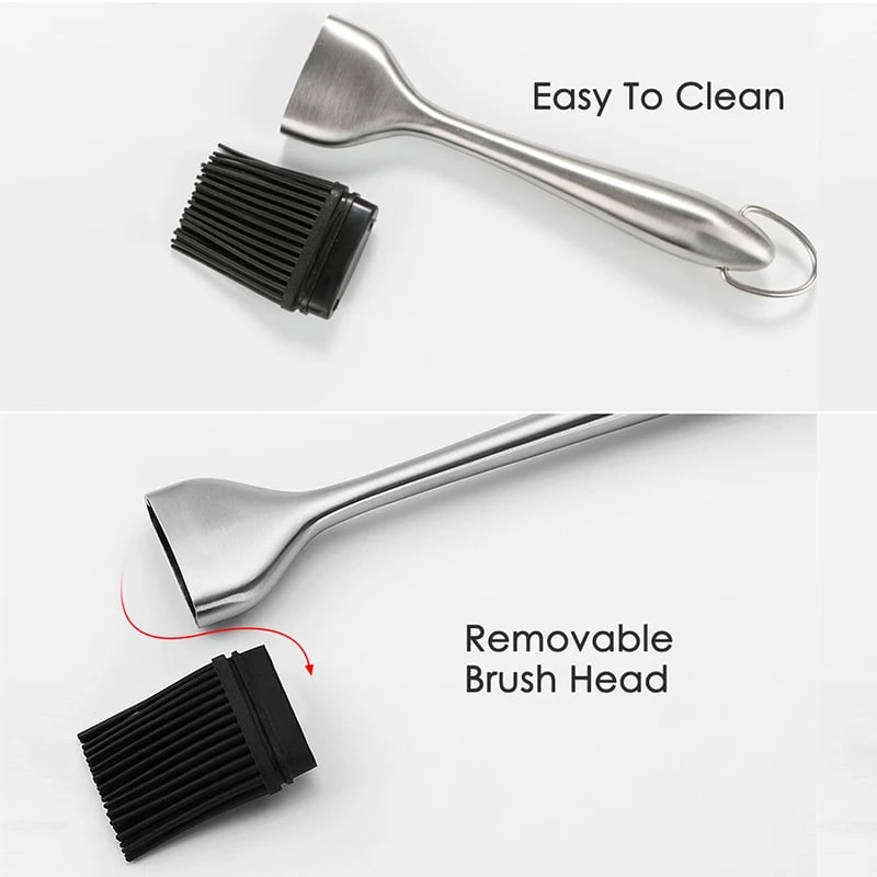 Silicone Basting Brush with Stainless Steel Handle, 20cm or 30cm