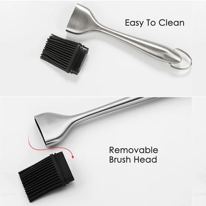 Silicone Basting Brush with Stainless Steel Handle, 20cm or 30cm