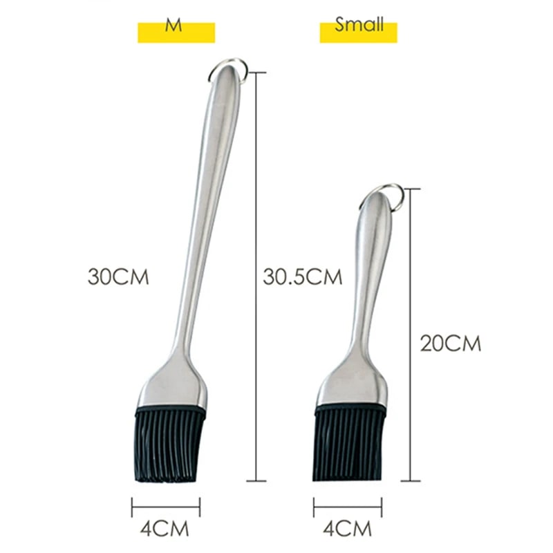 Silicone Basting Brush with Stainless Steel Handle, 20cm or 30cm