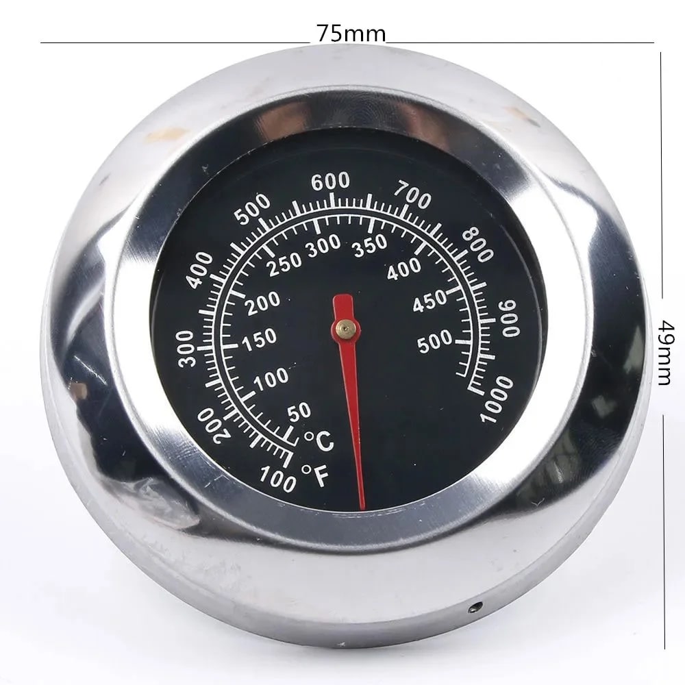 bbqdeals Metal BBQ Thermometer Gauge, 75mm Dual Celsius and Fahrenheit