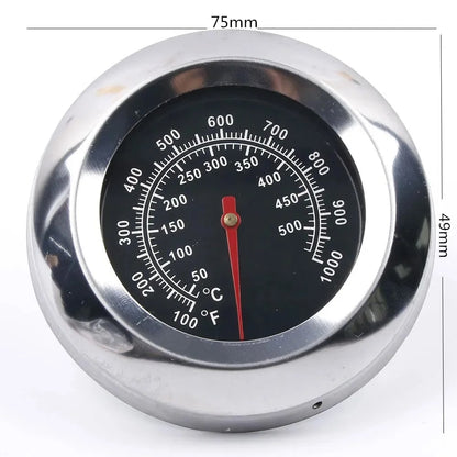 bbqdeals Metal BBQ Thermometer Gauge, 75mm Dual Celsius and Fahrenheit