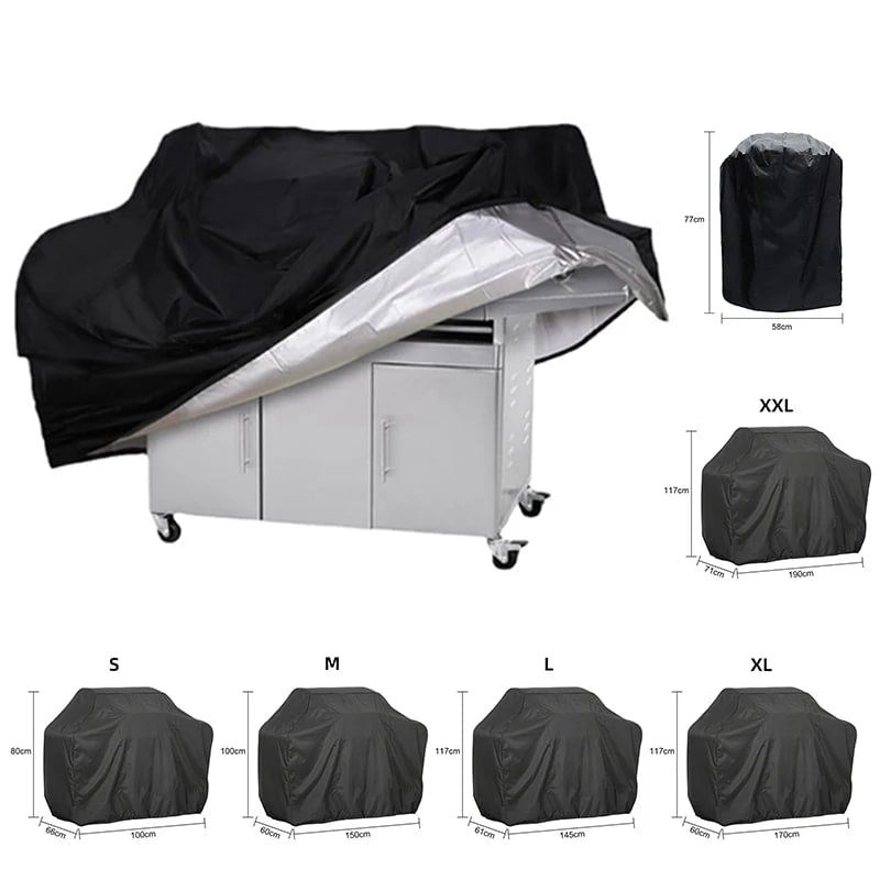 Black Waterproof BBQ Cover for Outdoor Barbecues, 5 Sizes, SKFJ001