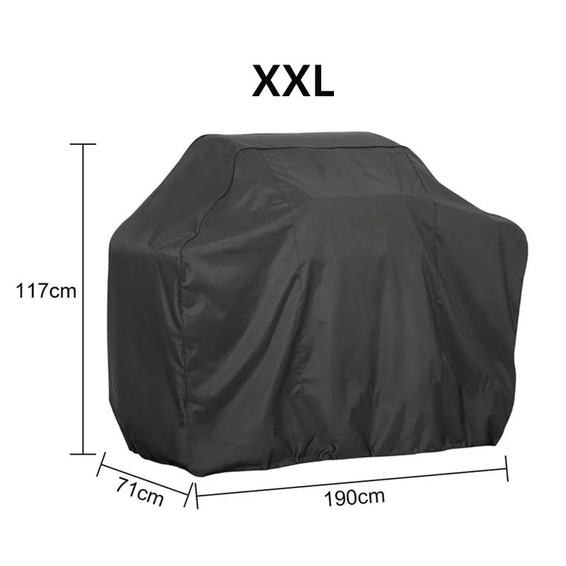 Black Waterproof BBQ Cover for Outdoor Barbecues, 5 Sizes, SKFJ001 - XXL