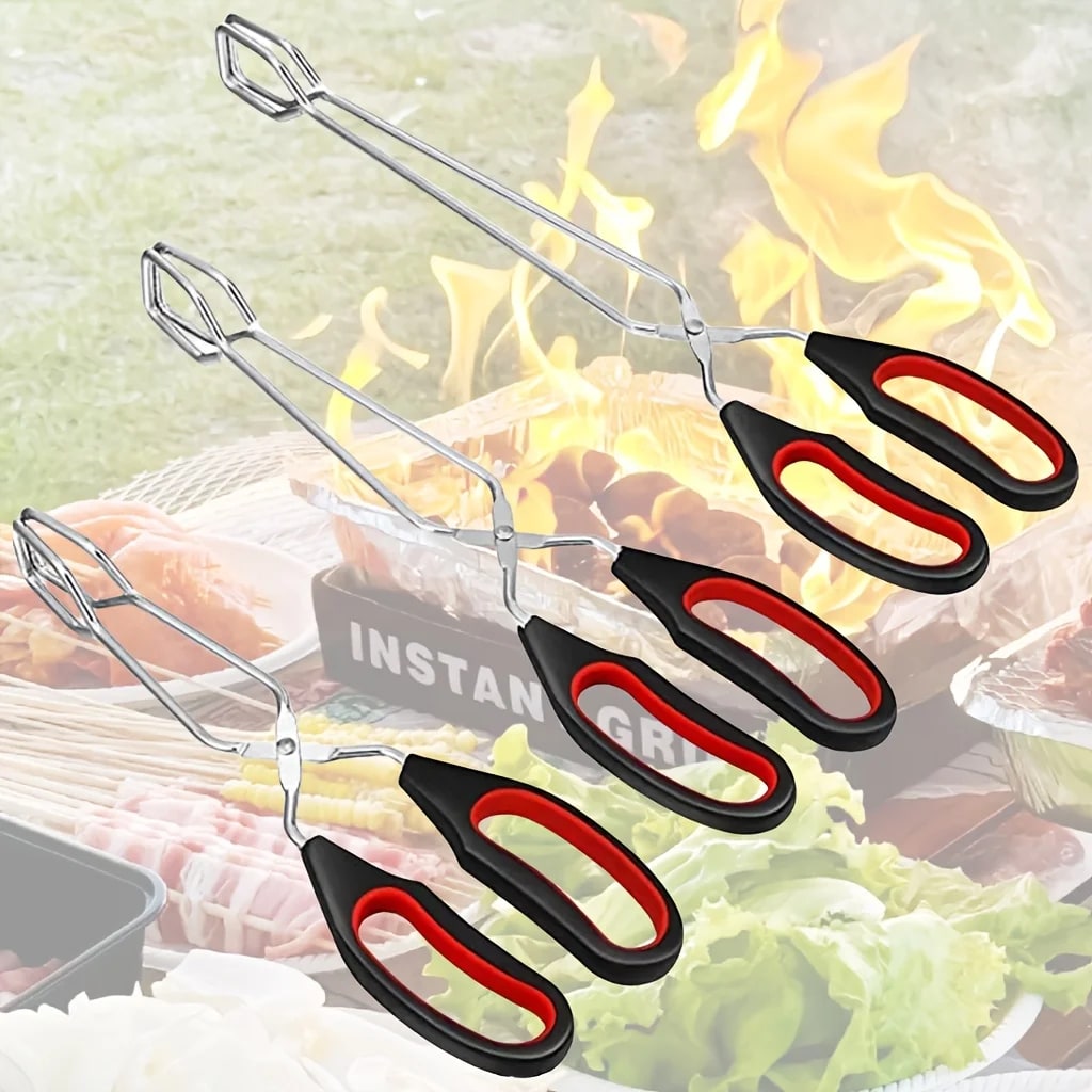 Stainless Steel Scissor BBQ Tongs, 23.5cm, 28cm or 33cm