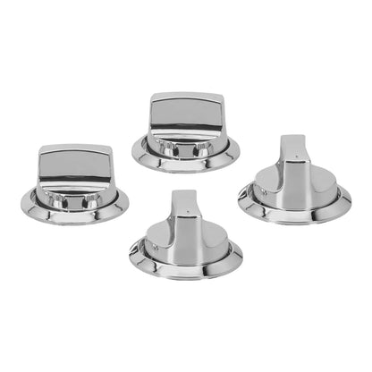 Silver Plastic Gas Grill Control Knobs, 58mm, 4 or 8 Piece Set