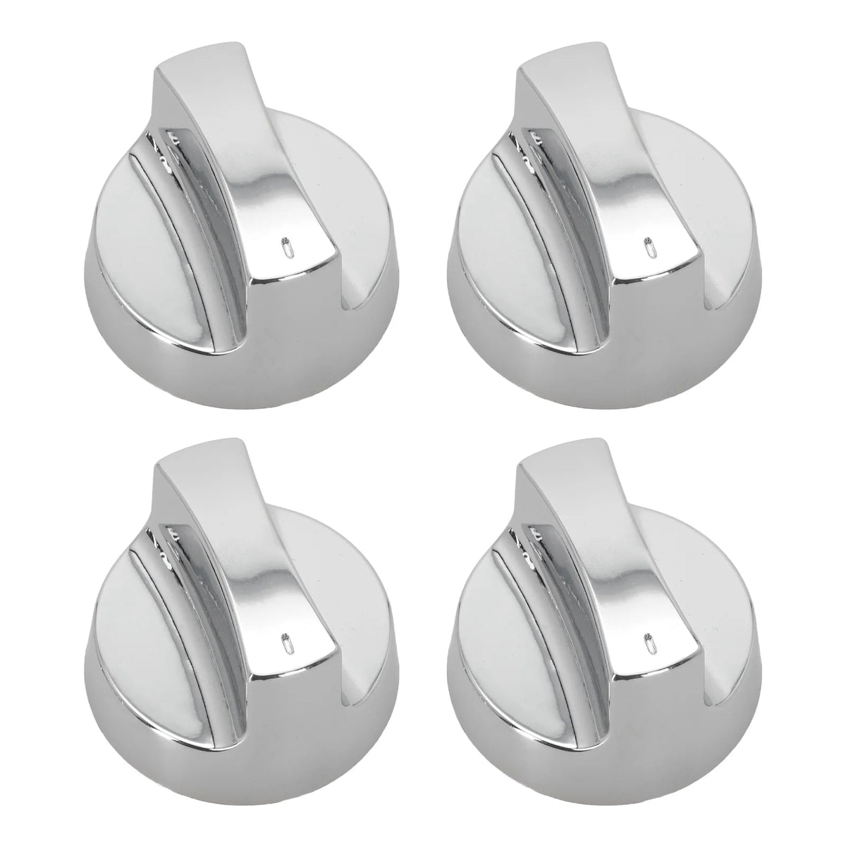 Silver Plastic Gas Grill Control Knobs, 58mm, 4 or 8 Piece Set - Without base