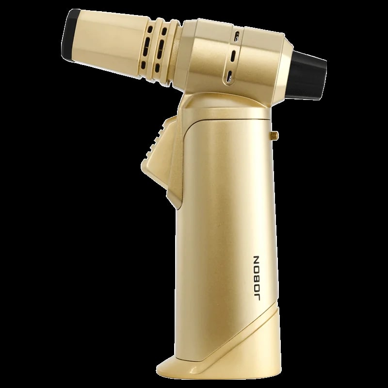 JOBON Butane Kitchen Torch Lighter, One-Hand Operation, Metal, ZB-509 - gold