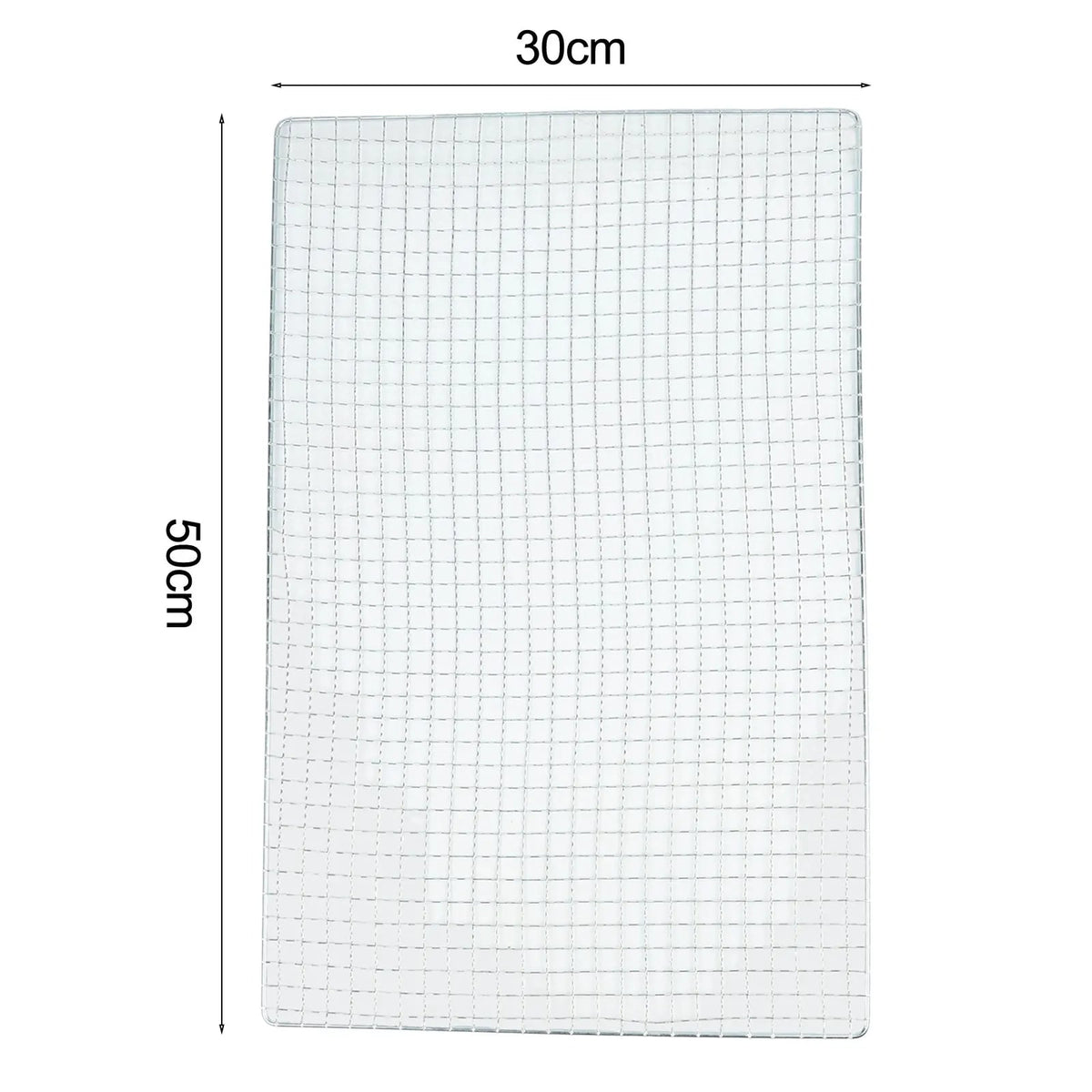 Galvanized Iron BBQ Grill Grid for Fish, Meat and Vegetables, 6 Sizes - 50X30cm