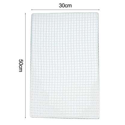 Galvanized Iron BBQ Grill Grid for Fish, Meat and Vegetables, 6 Sizes - 50X30cm