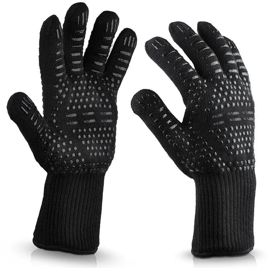 Heat-Resistant BBQ Gloves, Aramid-Silicone, 32-36cm, 1 Pair or Single
