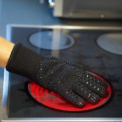 Heat-Resistant BBQ Gloves, Aramid-Silicone, 32-36cm, 1 Pair or Single