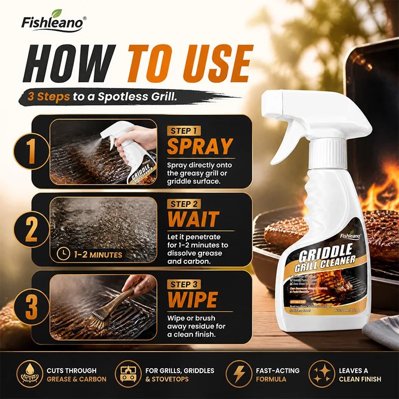 Griddle and Grill Cleaner Spray 120ml for BBQs, Griddles and Stovetops