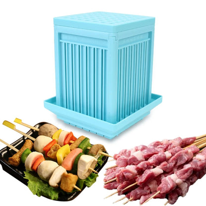 49-Hole Plastic Kebab Skewer Maker Box, Blue NICEYARD 25825