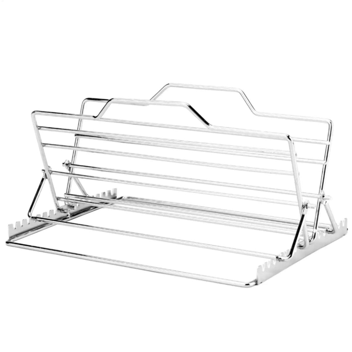 Roasting Rack Stainless Steel Foldable BBQ Rib and Chicken Rack 24.7 x 23.3 cm