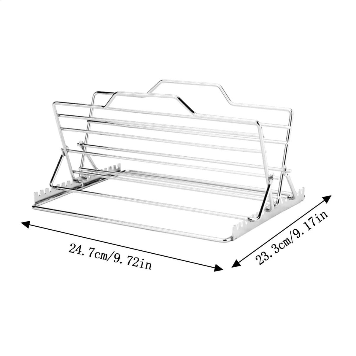 Roasting Rack Stainless Steel Foldable BBQ Rib and Chicken Rack 24.7 x 23.3 cm