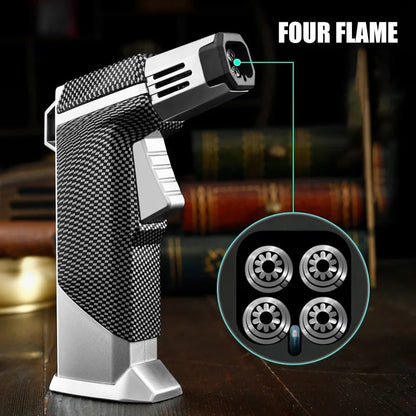 Jobon ZB-326A Metal Blue Flame Gun Lighter, Single or Four Flame