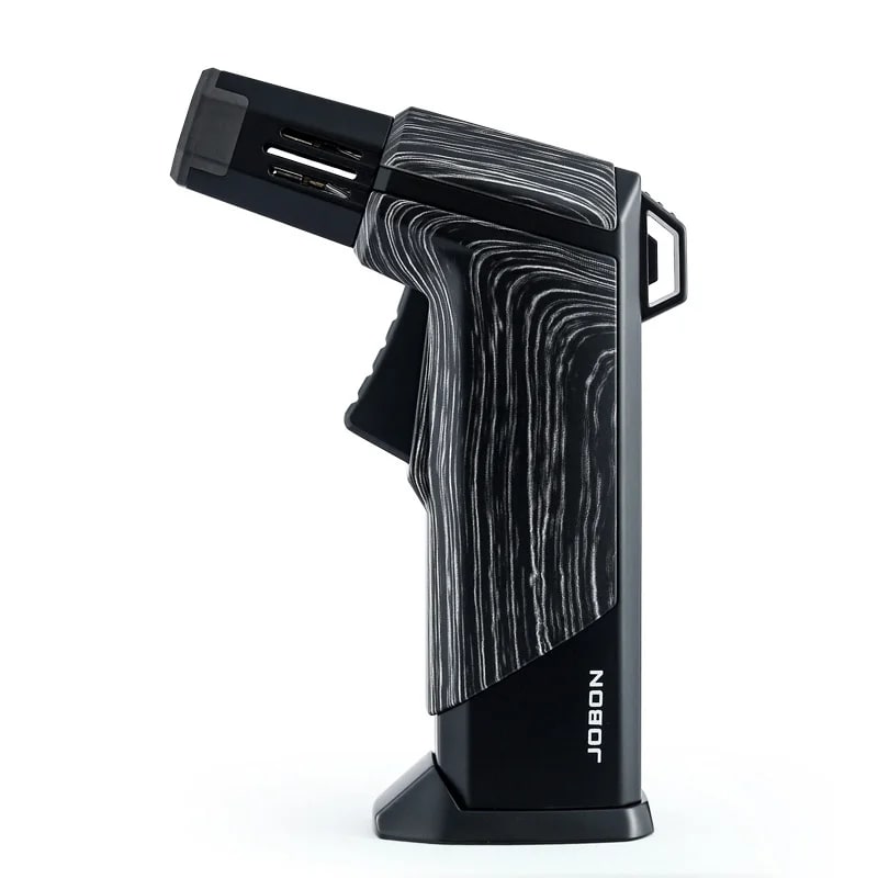Jobon ZB-326A Metal Blue Flame Gun Lighter, Single or Four Flame - black Four Flame