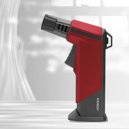 Jobon ZB-326A Metal Blue Flame Gun Lighter, Single or Four Flame - red Single Fire