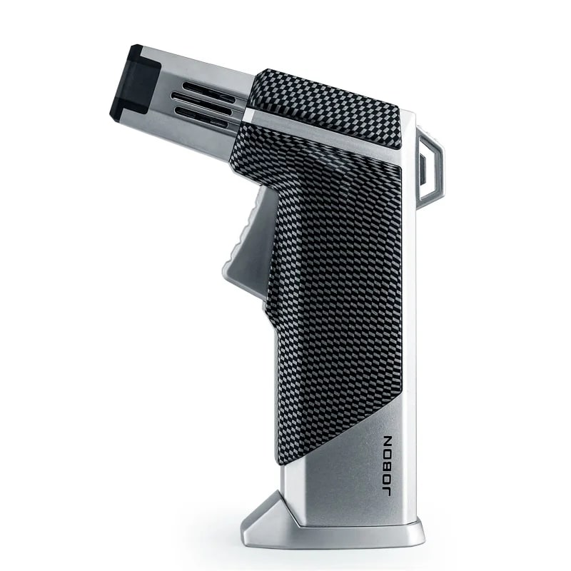 Jobon ZB-326A Metal Blue Flame Gun Lighter, Single or Four Flame - silver Four Flame