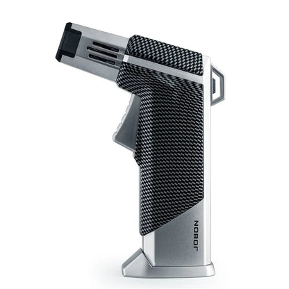 Jobon ZB-326A Metal Blue Flame Gun Lighter, Single or Four Flame - silver Four Flame