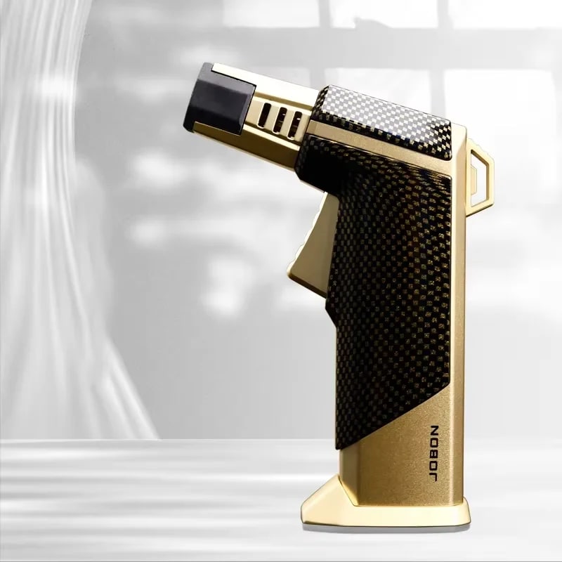 Jobon ZB-326A Metal Blue Flame Gun Lighter, Single or Four Flame - gold Single Fire