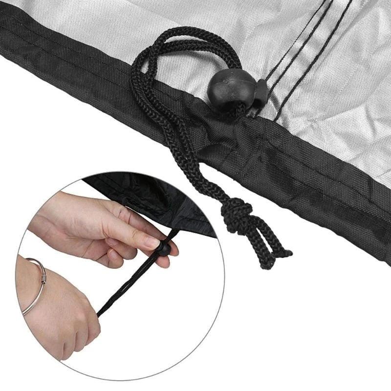 Waterproof BBQ Grill Cover, Black 100% Polyester, Multiple Sizes