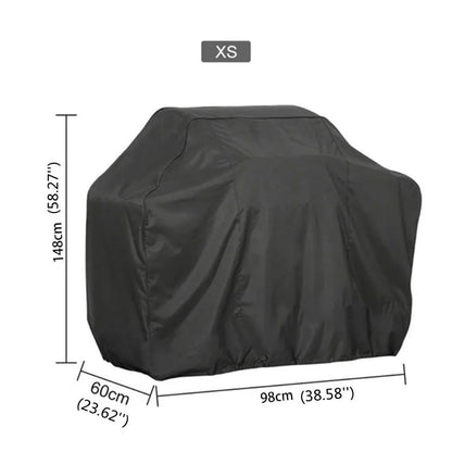 Waterproof BBQ Grill Cover, Black 100% Polyester, Multiple Sizes - 100x60x150