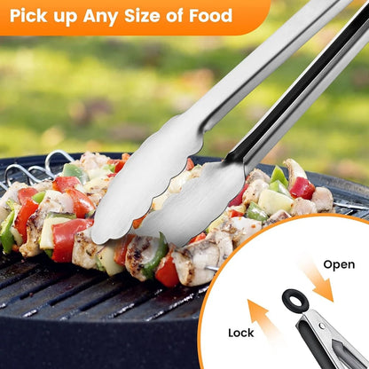 15-Piece Stainless Steel BBQ Grill Tools Set with Storage Bag