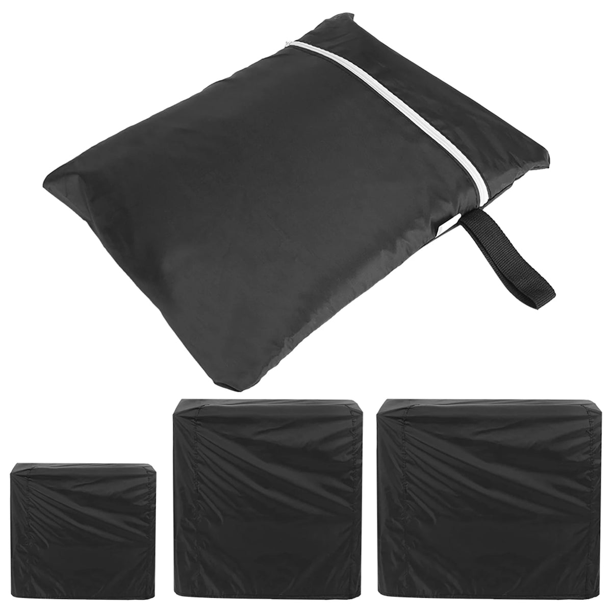BBQ Grill Cover, Black Polyester, Water-Resistant Outdoor Barbecue Protection