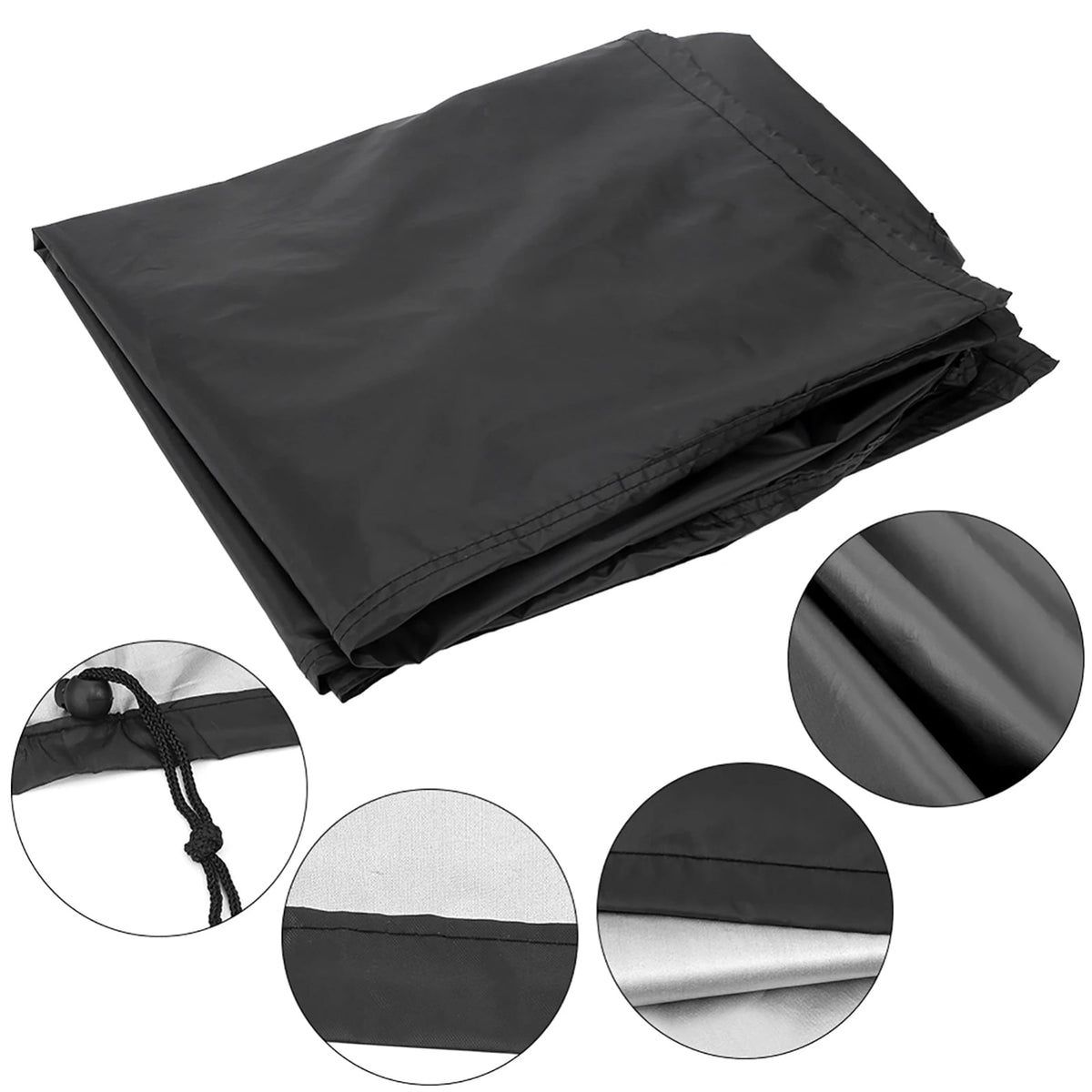 BBQ Grill Cover, Black Polyester, Water-Resistant Outdoor Barbecue Protection