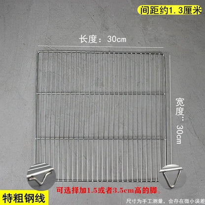 Stainless Steel Rectangle BBQ Grill Grate, Food-Grade Mesh, Multiple Sizes - 3.5CM Feet / 30X30CM