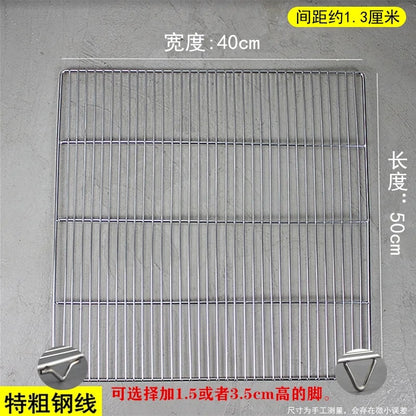 Stainless Steel Rectangle BBQ Grill Grate, Food-Grade Mesh, Multiple Sizes - 3.5CM Feet / 50X40CM