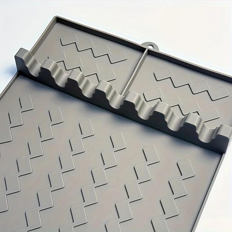 Silicone BBQ Side Burner Rack Mat and Utensil Holder, 39 x 26.5cm