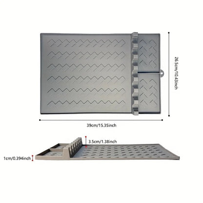 Silicone BBQ Side Burner Rack Mat and Utensil Holder, 39 x 26.5cm