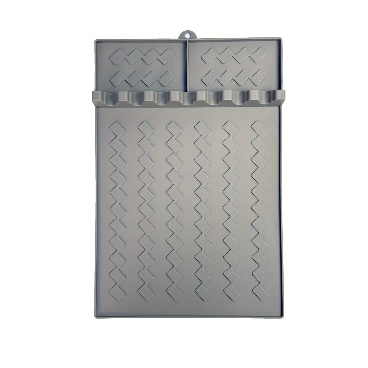 Silicone BBQ Side Burner Rack Mat and Utensil Holder, 39 x 26.5cm - Dark Grey