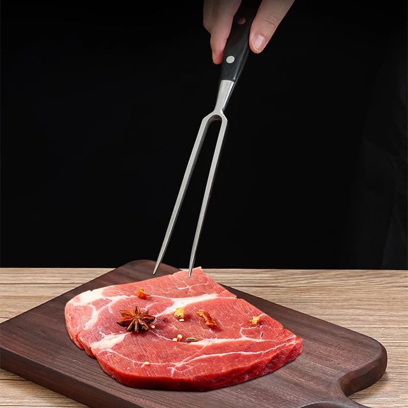 Stainless Steel Barbecue Fork with Wooden Handle, 30cm or 34cm