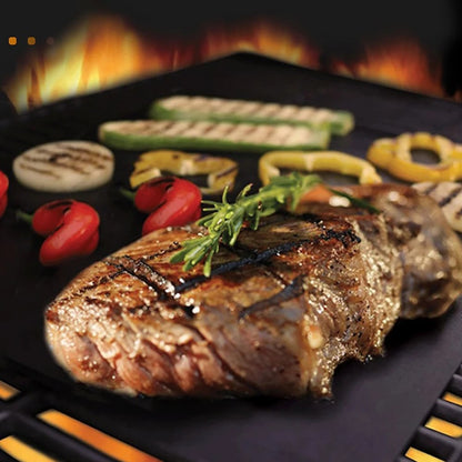 YOTOP PTFE BBQ Grill Mat 40 x 33cm Black 0.2mm Reusable Non-Stick