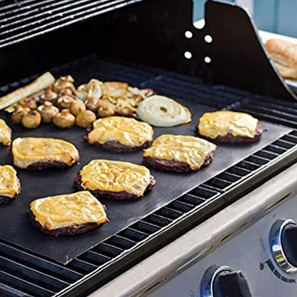 YOTOP PTFE BBQ Grill Mat 40 x 33cm Black 0.2mm Reusable Non-Stick